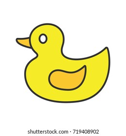 Rubber duck color icon. Isolated vector illustration