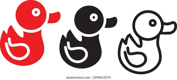Rubber Duck con in vector and symbols design 