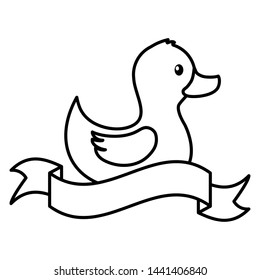 rubber duck decoration baby shower card vector illustration