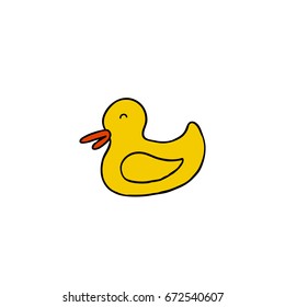 rubber duck doodle icon
