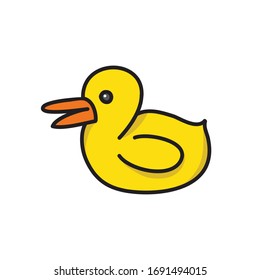 rubber duck doodle icon, vector illustration