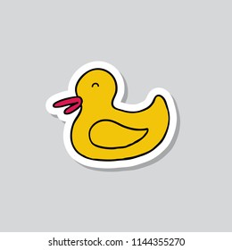 rubber duck doodle sticker icon