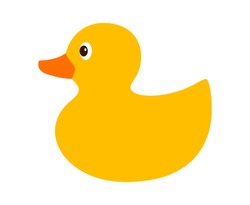 Rubber Duck / Ducky Bath Toy Flat Vector Color Icon For Apps And Websites