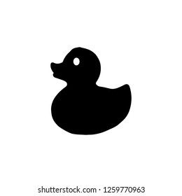 Rubber duck / ducky bath toy flat vector icon for apps and websites.