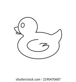 Rubber Duck  Ducky Bath Toy Icon Design. Vector Illustration