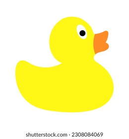 Rubber duck, ducky bath toy flat vector color icon for apps and websites