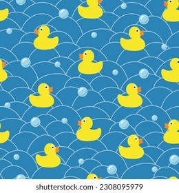 Rubber duck, ducky bath toy flat vector color icon for apps and websites