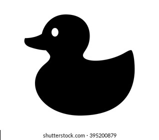 Rubber duck / ducky bath toy flat vector icon for apps and websites