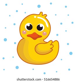 Rubber duck / ducky bath toy flat color icon for apps and websites