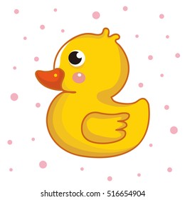 Rubber duck / ducky bath toy flat color icon for apps and websites