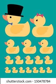 Rubber Duck Family Vector/illustration