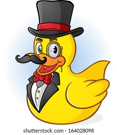 Rubber Duck Gentleman Cartoon Character