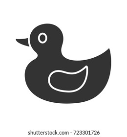 Rubber duck glyph icon. Silhouette symbol. Negative space. Vector isolated illustration
