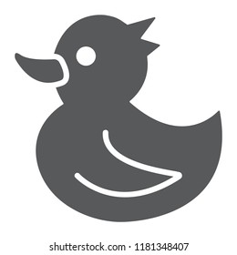 Rubber duck glyph icon, toy and bath, animal sign, vector graphics, a solid pattern on a white background, eps 10.