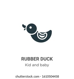 Rubber duck glyph icon vector on white background. Flat vector rubber duck icon symbol sign from modern kid and baby collection for mobile concept and web apps design.