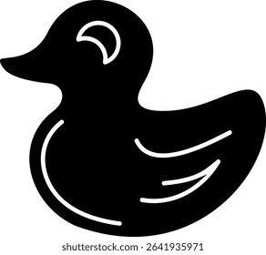 Rubber Duck Glyph Vector Icon Design
