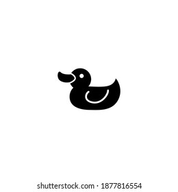 Rubber duck icon. Baby icon. Simple, flat, black, glyph.