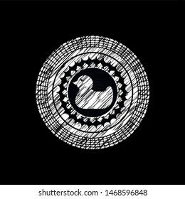 rubber duck icon with chalkboard texture