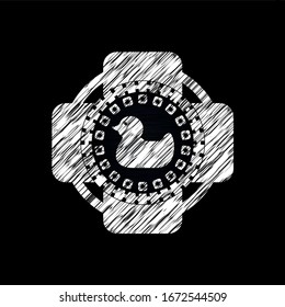 rubber duck icon with chalkboard texture