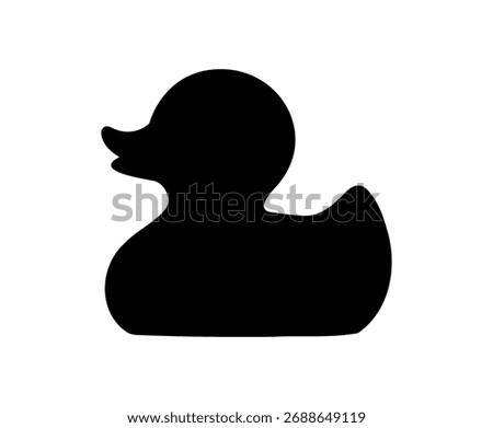 Rubber duck icon. Cute rubber duck isolated icon. Bath toy linear icon. Duckling sign and symbol. Rubber duck icon baby bath toy element flat symbol. Rubber duck vector.