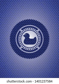 rubber duck icon with denim texture