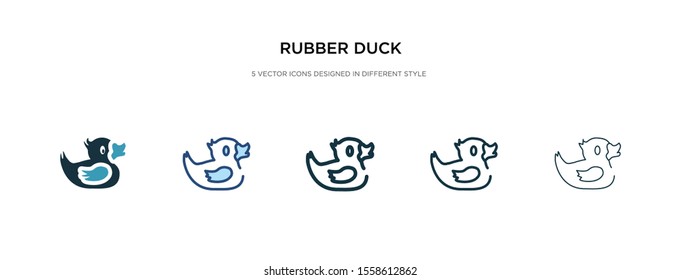 rubber duck icon in different style vector illustration. two colored and black rubber duck vector icons designed in filled, outline, line and stroke style can be used for web, mobile, ui