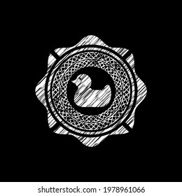 rubber duck icon drawn with chalkboard texture. 
