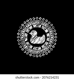rubber duck icon drawn with chalkboard texture. 