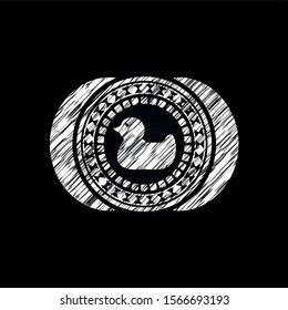 rubber duck icon drawn on blackboard