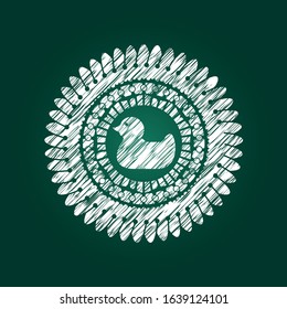 rubber duck icon drawn on a chalkboard