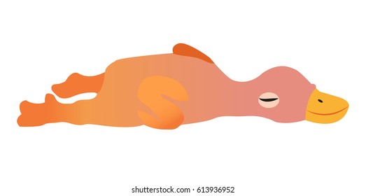 Rubber duck icon, flat, cartoon style. Duck toy for dogs isolated on white background. Vector illustration, clip-art