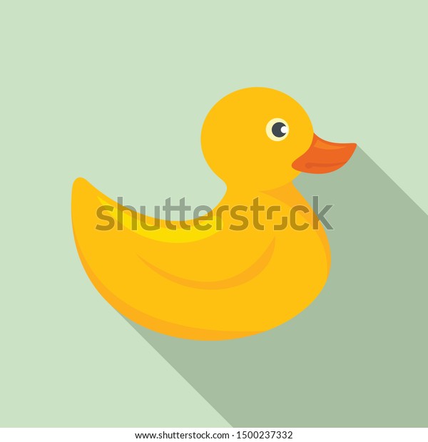 Rubber Duck Icon Flat Illustration Rubber Stock Vector Royalty Free Shutterstock