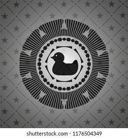 rubber duck icon inside black emblem