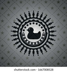 icono del pato de goma dentro del emblema negro