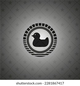 icono del pato de goma dentro del emblema negro. 