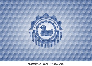 rubber duck icon inside blue hexagon badge.