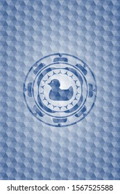 rubber duck icon inside blue hexagon badge.