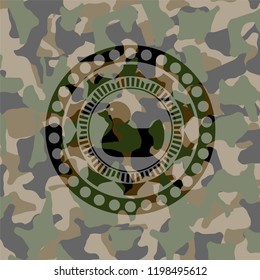 rubber duck icon inside camo emblem