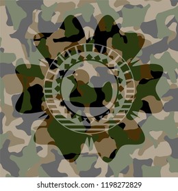 rubber duck icon inside camouflaged emblem