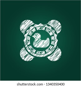rubber duck icon inside chalk emblem