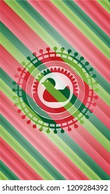 rubber duck icon inside christmas style badge..