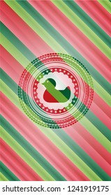 rubber duck icon inside christmas style badge..