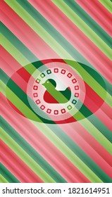 rubber duck icon inside christmas style badge.. 