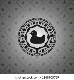 rubber duck icon inside dark emblem