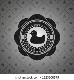 rubber duck icon inside dark emblem