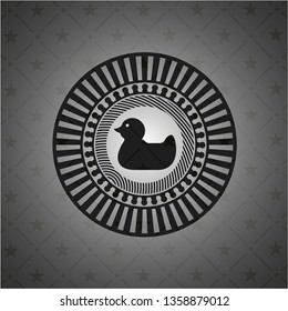 rubber duck icon inside dark badge or emblem