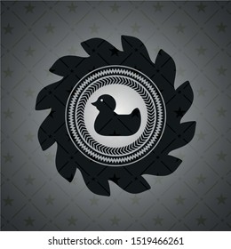 rubber duck icon inside dark badge or emblem