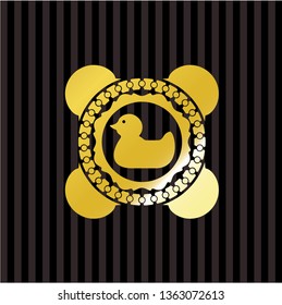 rubber duck icon inside gold shiny badge