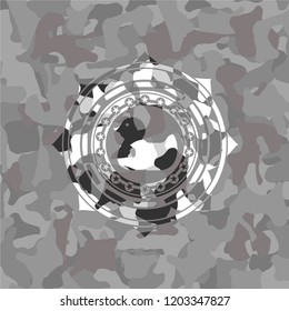 rubber duck icon inside grey camouflage texture