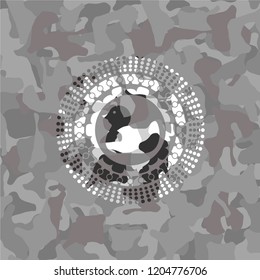 rubber duck icon inside grey camo texture